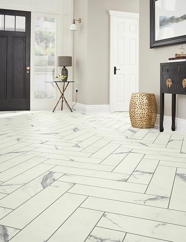 Entry Foyer Luxury Vinyl Tile Herringbone LVT -  At Home Floors in Largo, MN