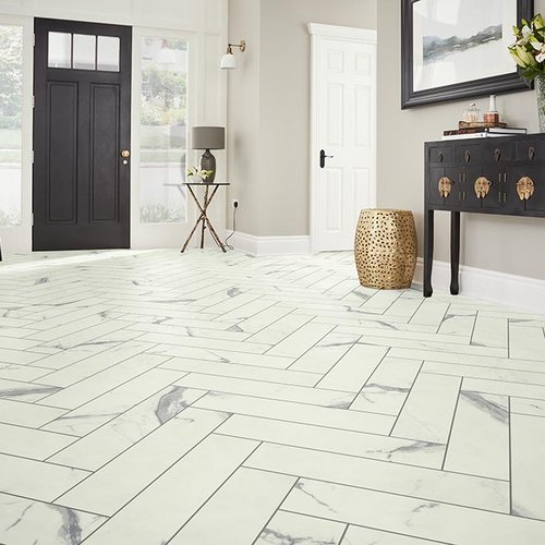 Entry Foyer Luxury Vinyl Tile Herringbone LVT -  At Home Floors in Largo, MN